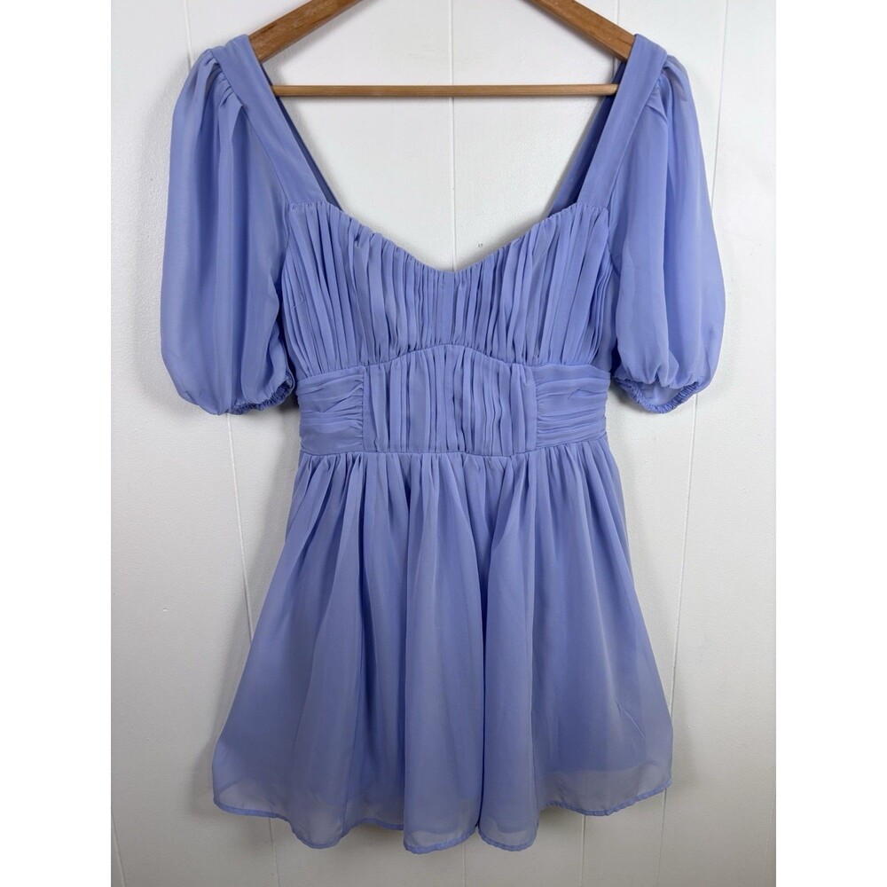 Abercrombie & Fitch Women's Size XS Lavender Emerson‎ Puff Sleeve Mini Dress